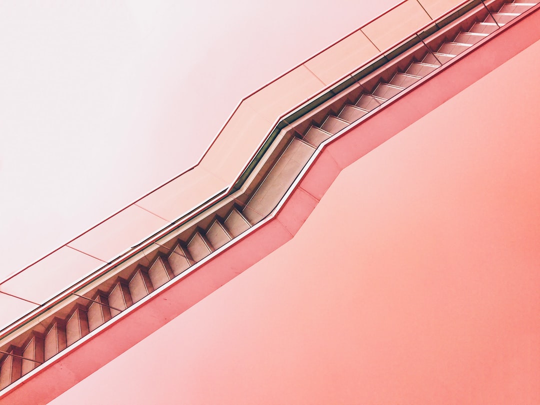 white staircase with pink background white staircase with pink background